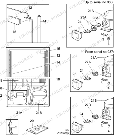Взрыв-схема холодильника Husqvarna Electrolux QT450RW - Схема узла C10 Cold, users manual